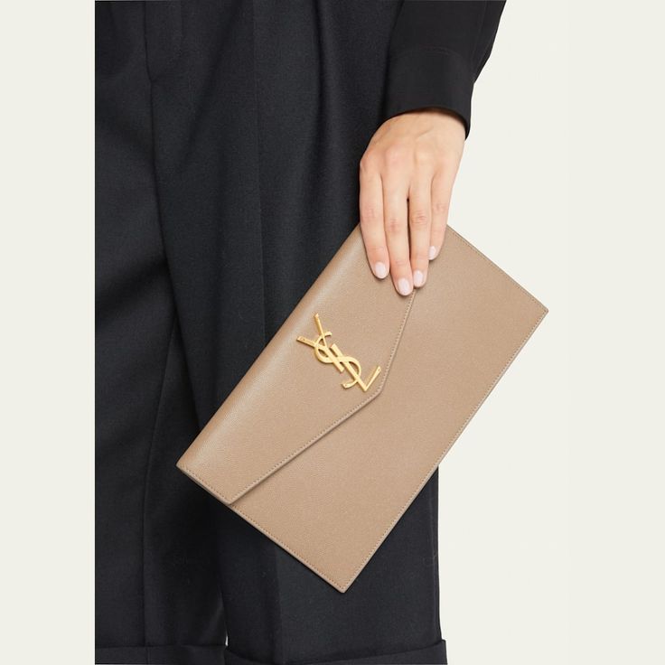 Ysl uptown pouch dark beige new arrivals